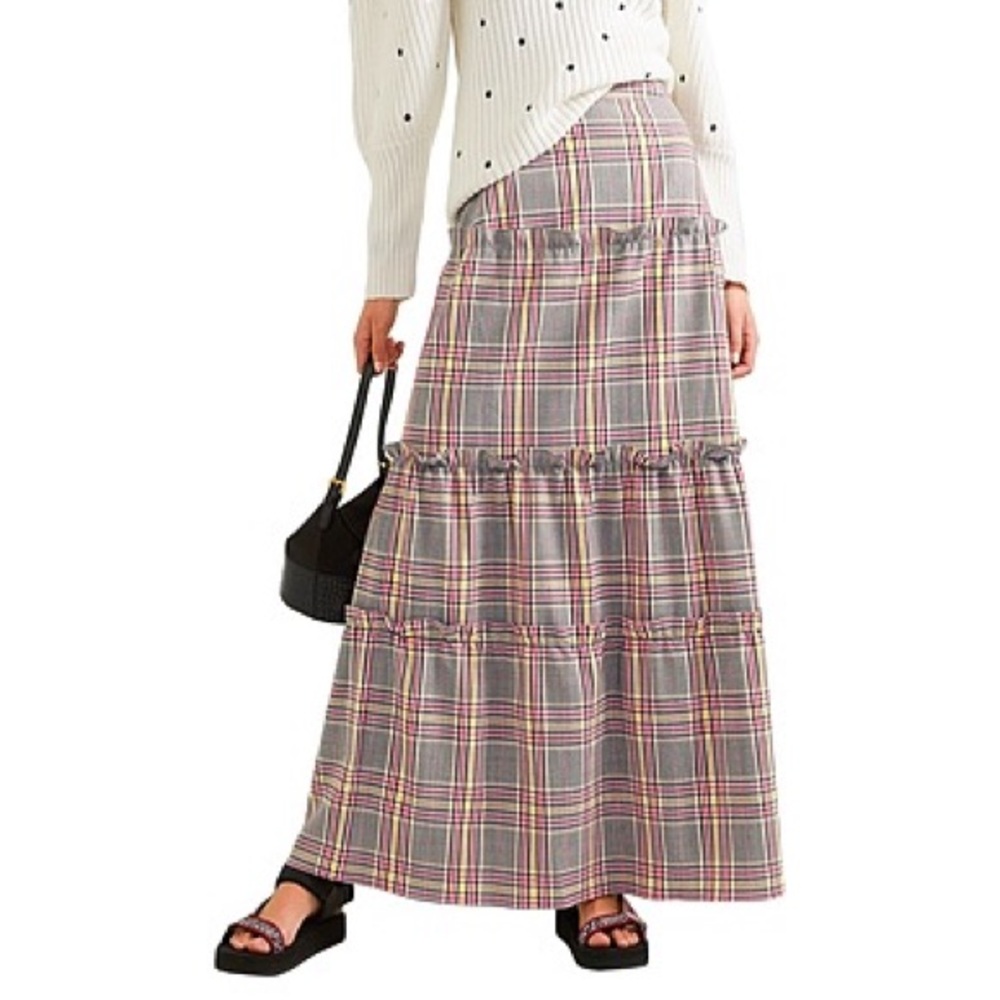 PAPER London Plaid Maxi Skirt UK10, US6